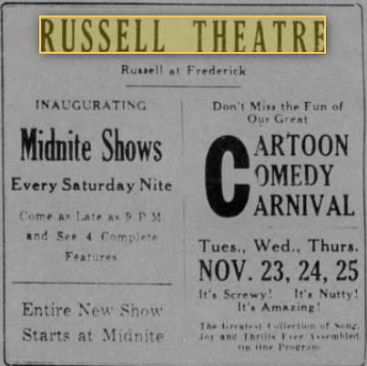 Russell Theatre - 1943 Ad (newer photo)